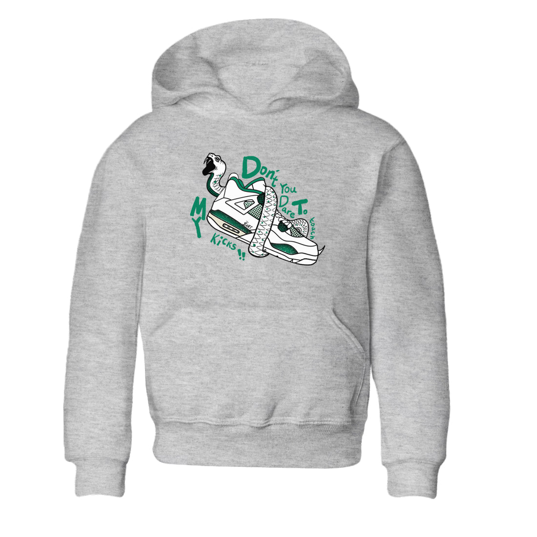 4s Oxidized Green shirts to match jordans Don't Touch My Kicks sneaker match tees Air Jordan 4 Oxidized Green SNRT Sneaker Tees streetwear brand Baby and Youth Heather Grey 2 cotton tee