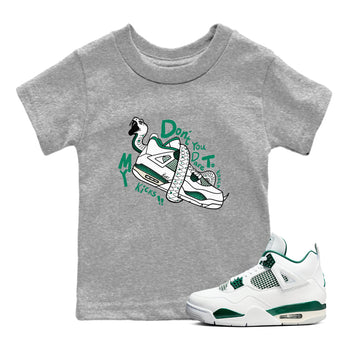 4s Oxidized Green shirts to match jordans Don't Touch My Kicks sneaker match tees Air Jordan 4 Oxidized Green SNRT Sneaker Tees streetwear brand Baby and Youth Heather Grey 1 cotton tee