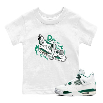 4s Oxidized Green shirts to match jordans Don't Touch My Kicks sneaker match tees Air Jordan 4 Oxidized Green SNRT Sneaker Tees streetwear brand Baby and Youth White 1 cotton tee