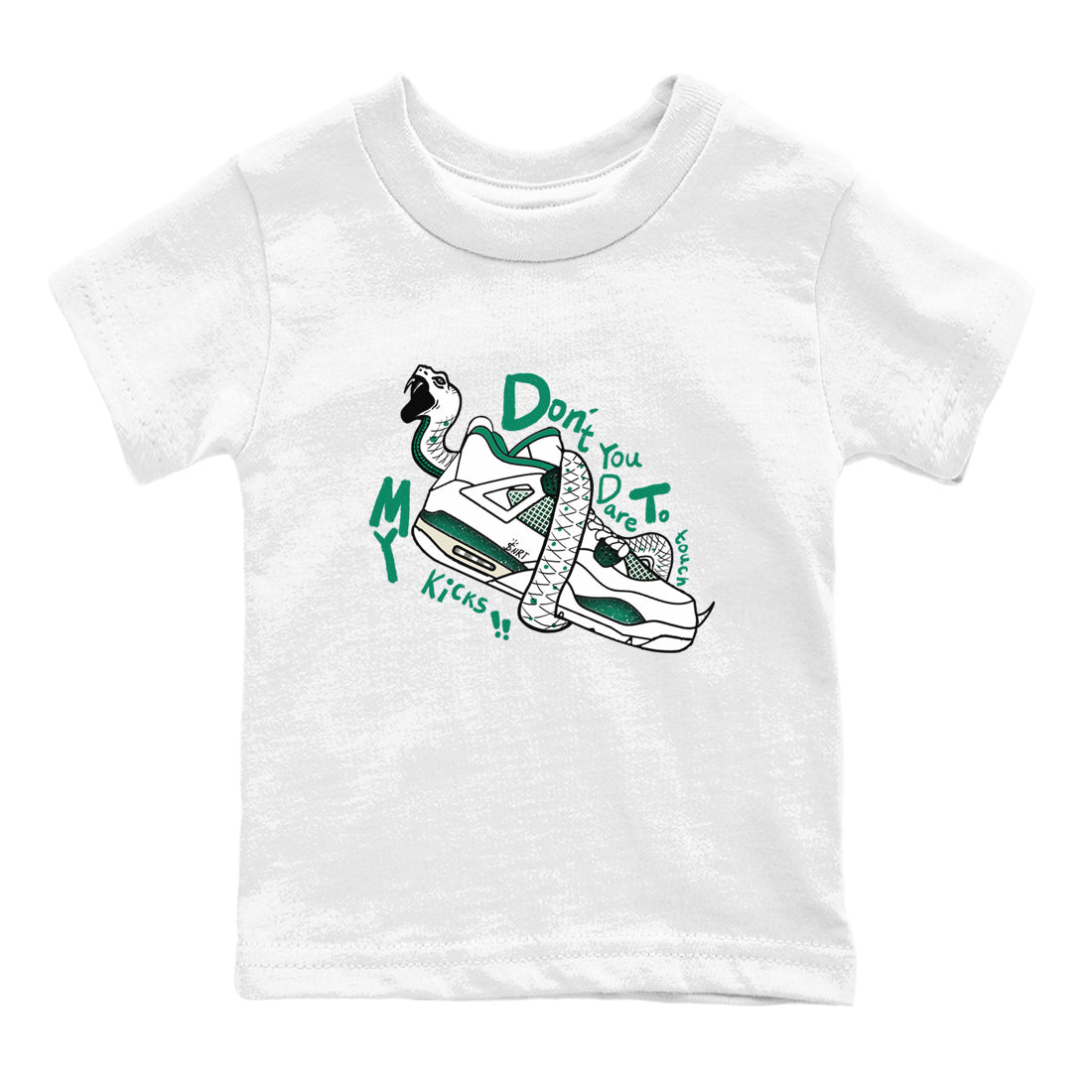 4s Oxidized Green shirts to match jordans Don't Touch My Kicks sneaker match tees Air Jordan 4 Oxidized Green SNRT Sneaker Tees streetwear brand Baby and Youth White 2 cotton tee