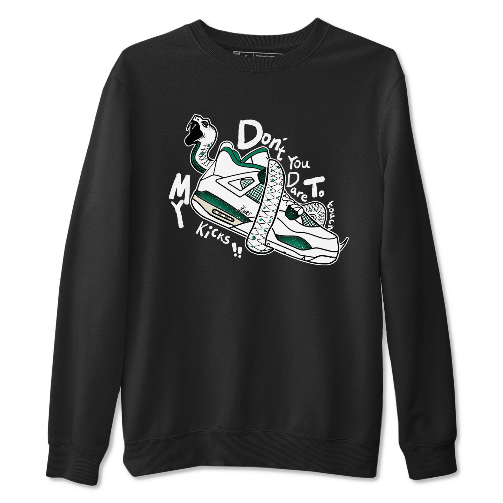 4s Oxidized Green shirts to match jordans Don't Touch My Kicks sneaker match tees Air Jordan 4 Oxidized Green SNRT Sneaker Tees streetwear brand Black 2 unisex cotton tee