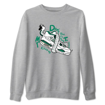 4s Oxidized Green shirts to match jordans Don't Touch My Kicks sneaker match tees Air Jordan 4 Oxidized Green SNRT Sneaker Tees streetwear brand Heather Grey 2 unisex cotton tee