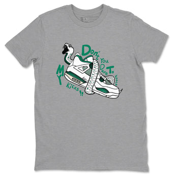 4s Oxidized Green shirts to match jordans Don't Touch My Kicks sneaker match tees Air Jordan 4 Oxidized Green SNRT Sneaker Tees streetwear brand Heather Grey 2 unisex cotton tee