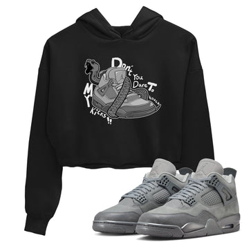 4s Wet Cement shirts to match jordans Don't Touch My Kicks sneaker match tees Air Jordan 4 Wet Cement SNRT Sneaker Release Tees unisex cotton Black 1 Crop Shirts