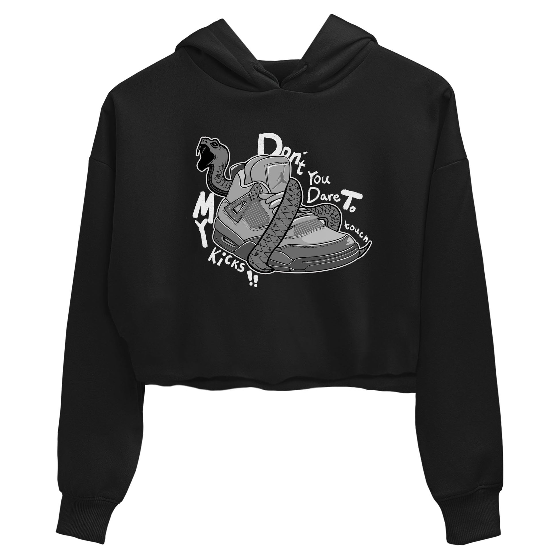 4s Wet Cement shirts to match jordans Don't Touch My Kicks sneaker match tees Air Jordan 4 Wet Cement SNRT Sneaker Release Tees unisex cotton Black 2 Crop Shirts