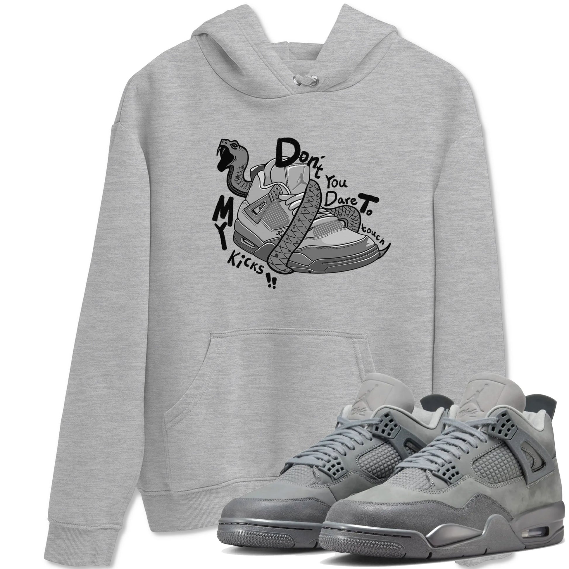 4s Wet Cement shirts to match jordans Don't Touch My Kicks sneaker match tees Air Jordan 4 Wet Cement SNRT Sneaker Release Tees unisex cotton Heather Grey 1 crew neck shirts