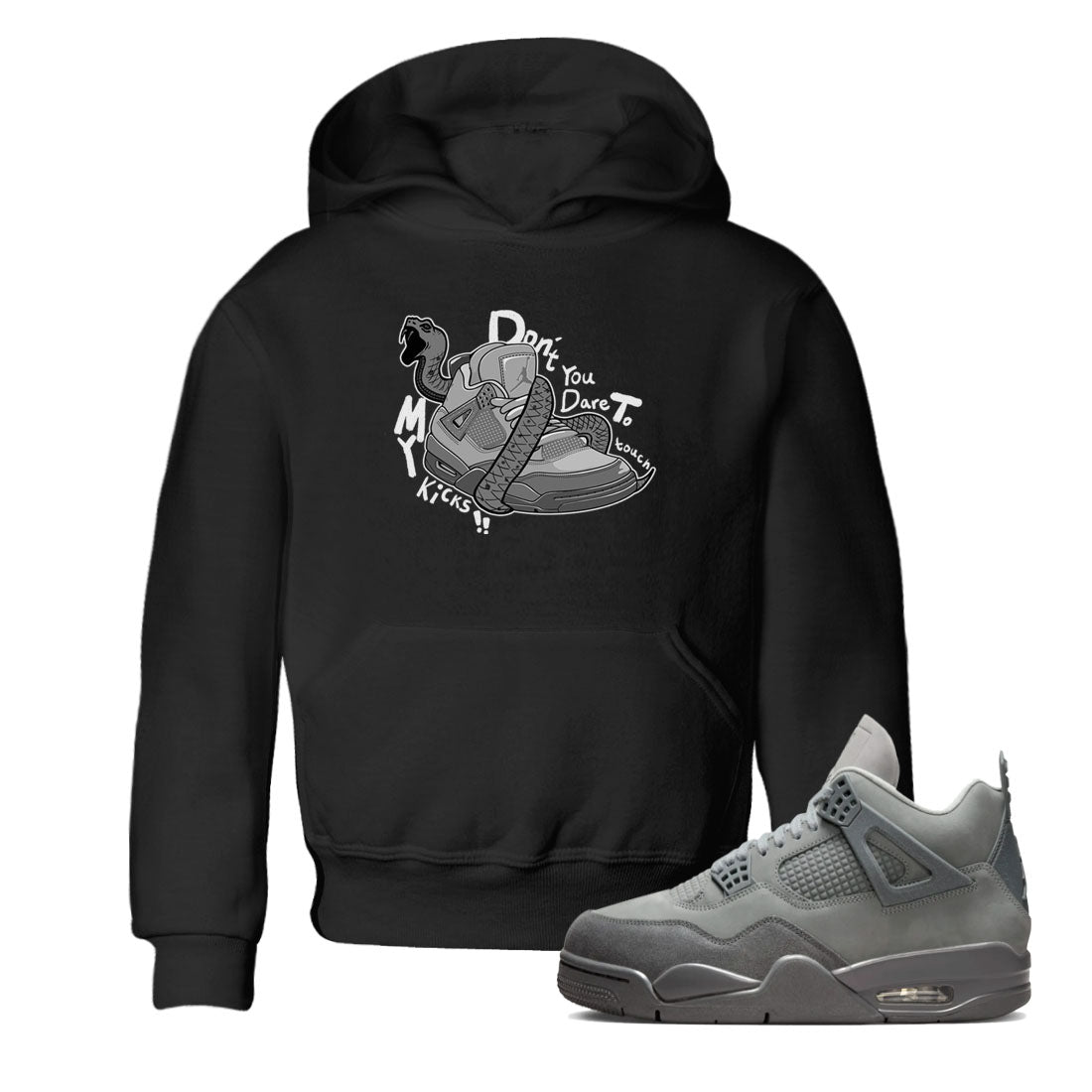 4s Wet Cement shirts to match jordans Don't Touch My Kicks sneaker match tees Air Jordan 4 Wet Cement SNRT Sneaker Release Tees Youth Baby Black 1 crew neck shirts