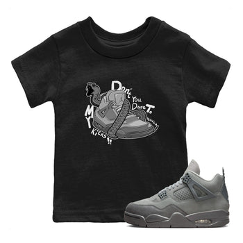 4s Wet Cement shirts to match jordans Don't Touch My Kicks sneaker match tees Air Jordan 4 Wet Cement SNRT Sneaker Release Tees Youth Baby Black 1 crew neck shirts