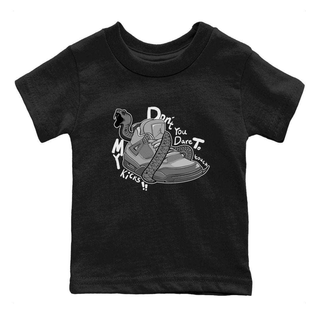 4s Wet Cement shirts to match jordans Don't Touch My Kicks sneaker match tees Air Jordan 4 Wet Cement SNRT Sneaker Release Tees Youth Baby Black 2 crew neck shirts