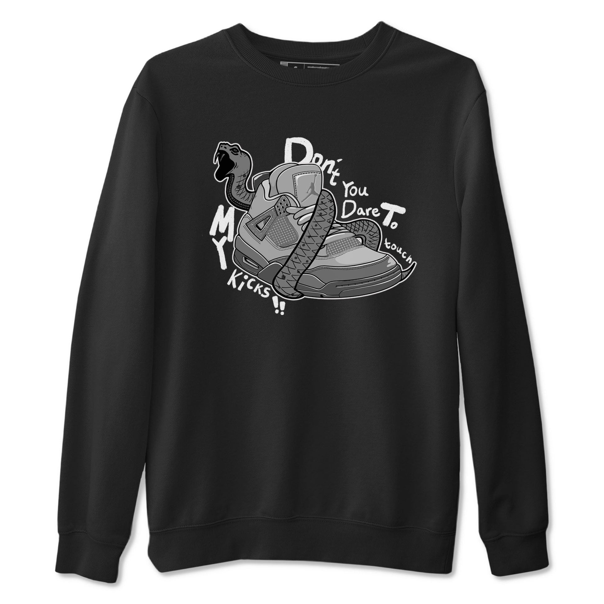 4s Wet Cement shirts to match jordans Don't Touch My Kicks sneaker match tees Air Jordan 4 Wet Cement SNRT Sneaker Release Tees unisex cotton Black 2 crew neck shirts
