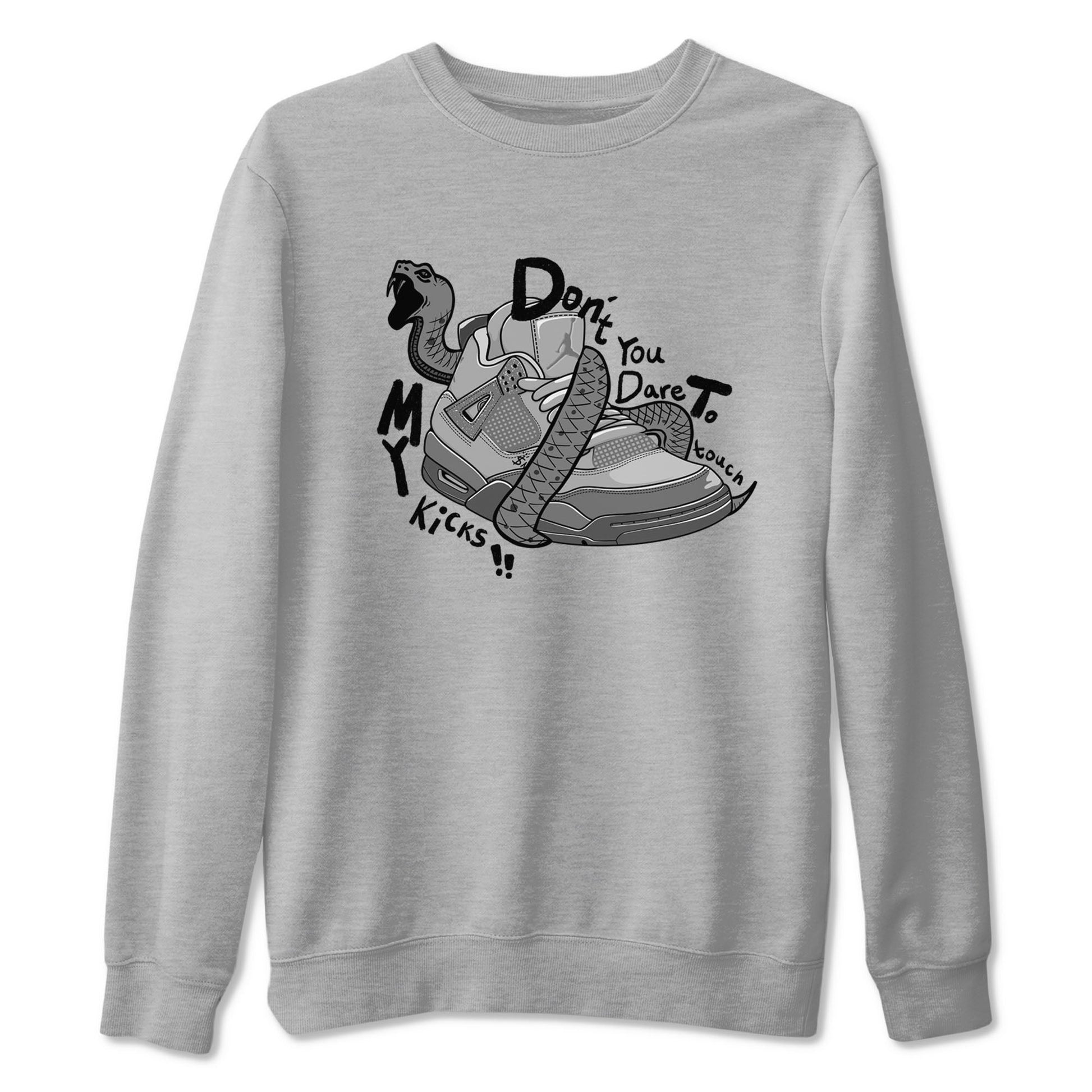 4s Wet Cement shirts to match jordans Don't Touch My Kicks sneaker match tees Air Jordan 4 Wet Cement SNRT Sneaker Release Tees unisex cotton Heather Grey 2 crew neck shirts