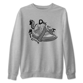 4s Wet Cement shirts to match jordans Don't Touch My Kicks sneaker match tees Air Jordan 4 Wet Cement SNRT Sneaker Release Tees unisex cotton Heather Grey 2 crew neck shirts