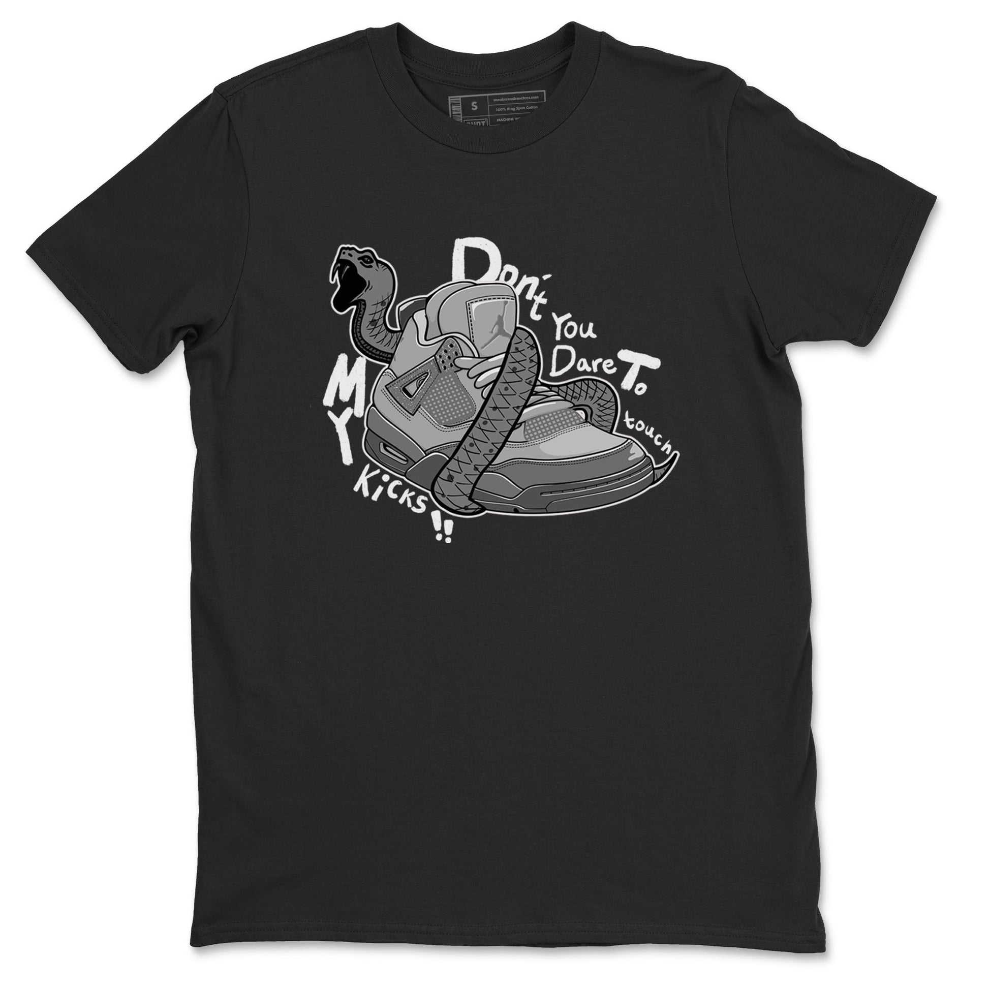 4s Wet Cement shirts to match jordans Don't Touch My Kicks sneaker match tees Air Jordan 4 Wet Cement SNRT Sneaker Release Tees unisex cotton Black 2 crew neck shirts