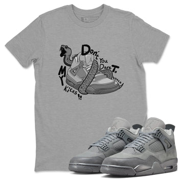 4s Wet Cement shirts to match jordans Don't Touch My Kicks sneaker match tees Air Jordan 4 Wet Cement SNRT Sneaker Release Tees unisex cotton Heather Grey 1 crew neck shirts