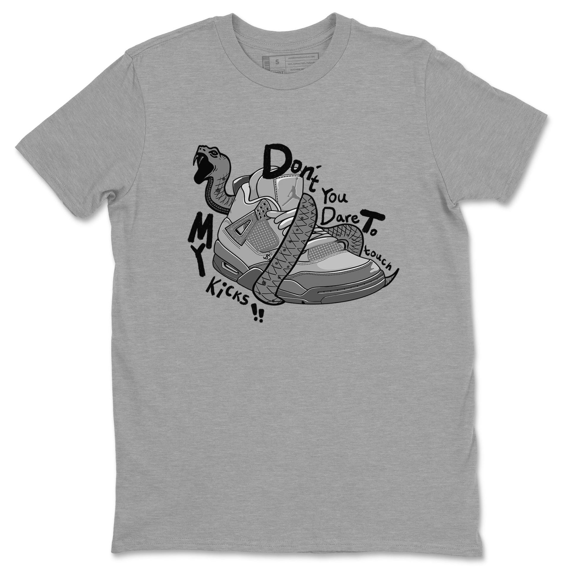 4s Wet Cement shirts to match jordans Don't Touch My Kicks sneaker match tees Air Jordan 4 Wet Cement SNRT Sneaker Release Tees unisex cotton Heather Grey 2 crew neck shirts