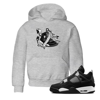 4s White Thunder shirts to match jordans Don't Touch My Kicks sneaker match tees Air Jordan 4 White Thunder SNRT Sneaker Release Tees Youth Baby Heather Grey 1 crew neck shirts