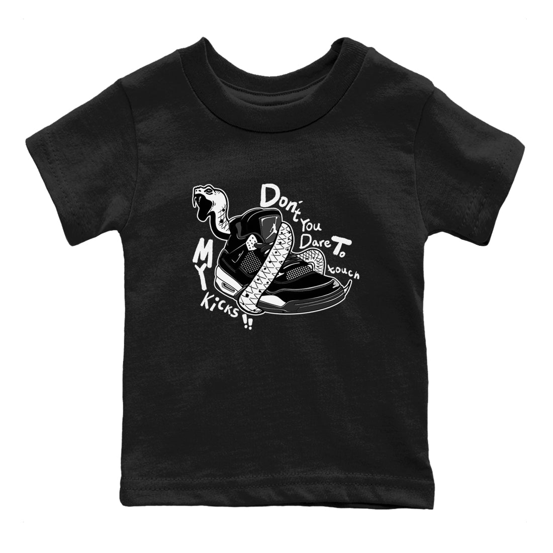 4s White Thunder shirts to match jordans Don't Touch My Kicks sneaker match tees Air Jordan 4 White Thunder SNRT Sneaker Release Tees Youth Baby Black 2 crew neck shirts