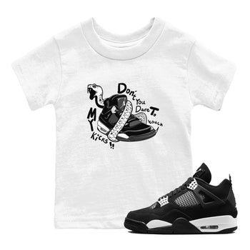 4s White Thunder shirts to match jordans Don't Touch My Kicks sneaker match tees Air Jordan 4 White Thunder SNRT Sneaker Release Tees Youth Baby White 1 crew neck shirts