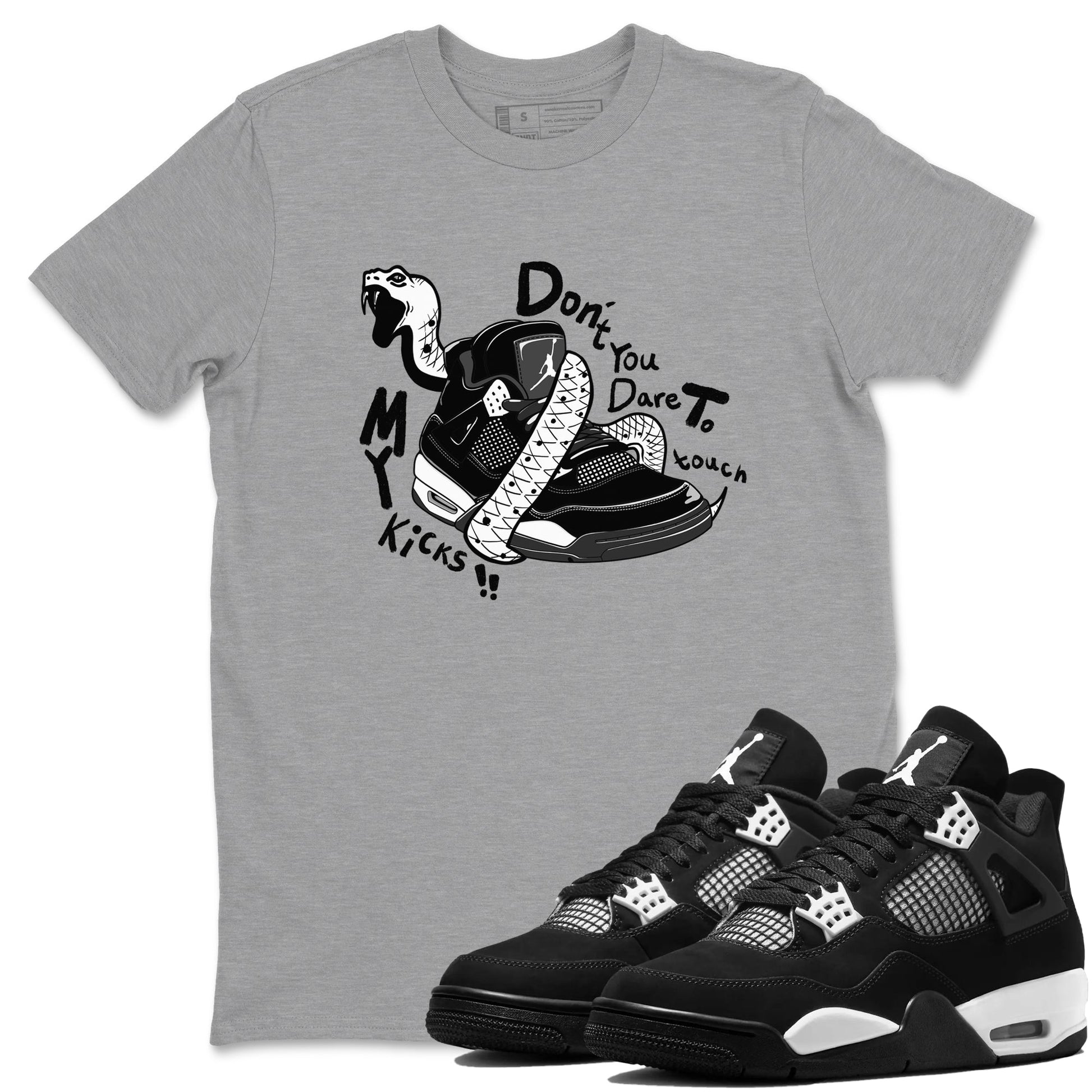 4s White Thunder shirts to match jordans Don't Touch My Kicks sneaker match tees Air Jordan 4 White Thunder SNRT Sneaker Release Tees unisex cotton Heather Grey 1 crew neck shirts