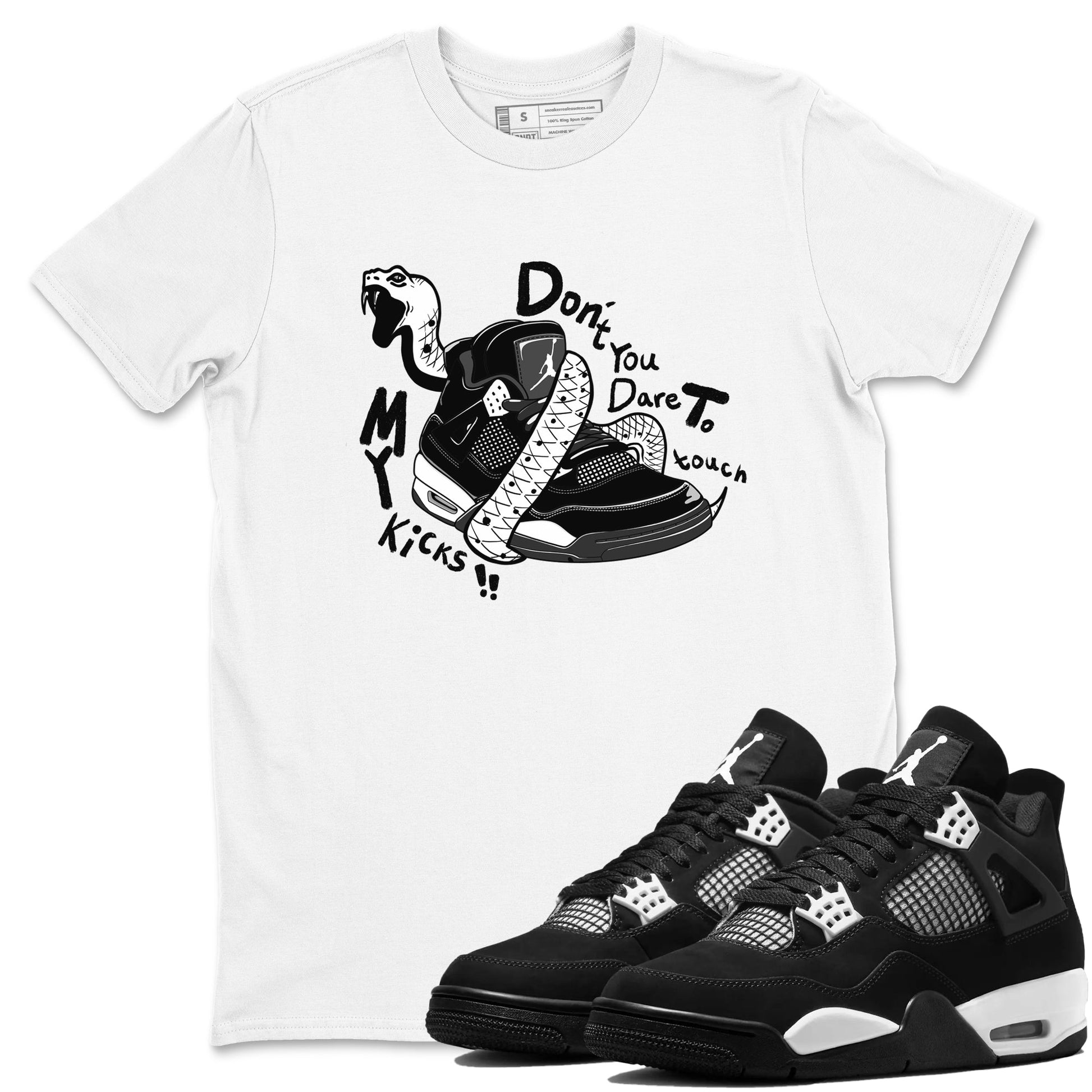 4s White Thunder shirts to match jordans Don't Touch My Kicks sneaker match tees Air Jordan 4 White Thunder SNRT Sneaker Release Tees unisex cotton White 1 crew neck shirts