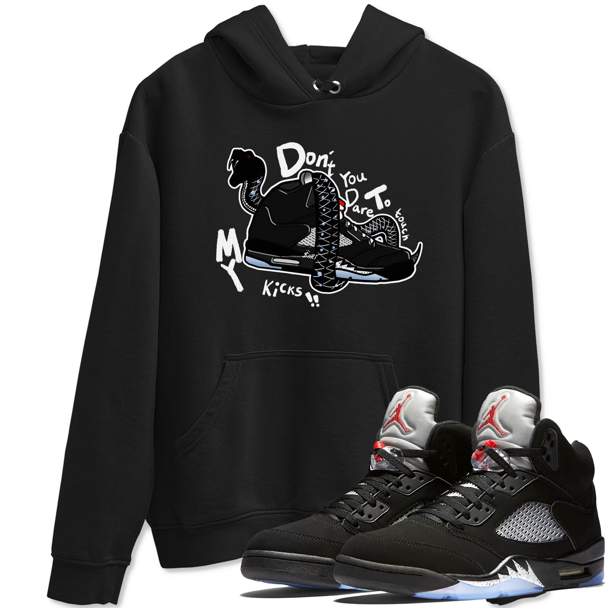 5s Black Metallic Reimagined shirts to match jordans Don't Touch My Kicks best t shirts to wear with jordans Air Jordan 5 Reimagined match shoes to clothes SNRT Sneaker Tees unisex cotton Black 1 shirts