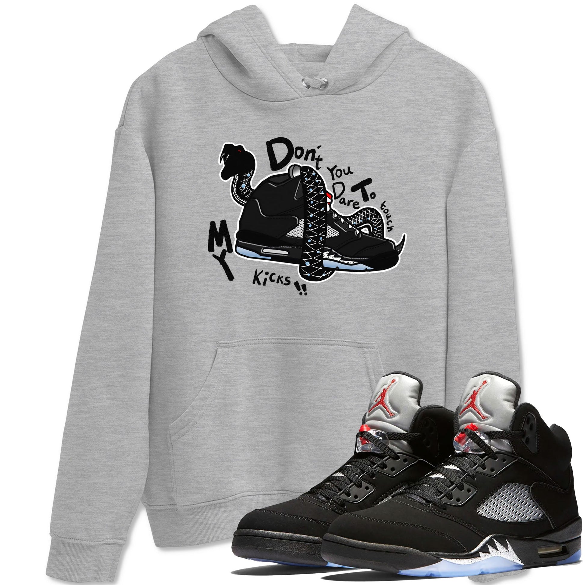5s Black Metallic Reimagined shirts to match jordans Don't Touch My Kicks best t shirts to wear with jordans Air Jordan 5 Reimagined match shoes to clothes SNRT Sneaker Tees unisex cotton Heather Grey 1 shirts