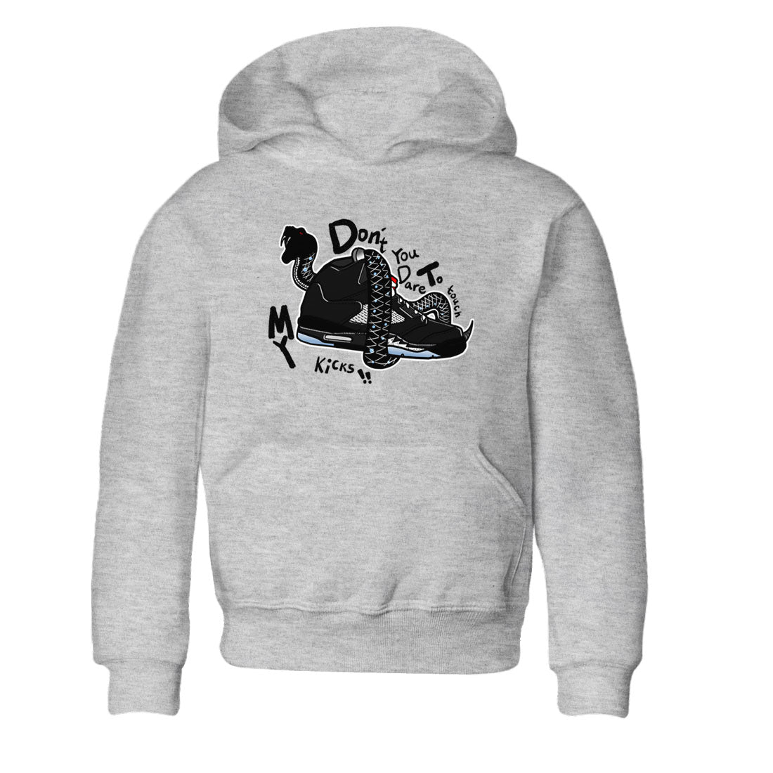 5s Black Metallic Reimagined shirts to match jordans Don't Touch My Kicks best t shirts to wear with jordans Air Jordan 5 Reimagined match shoes to clothes SNRT Sneaker Tees Youth Baby Heather Grey 2 tee