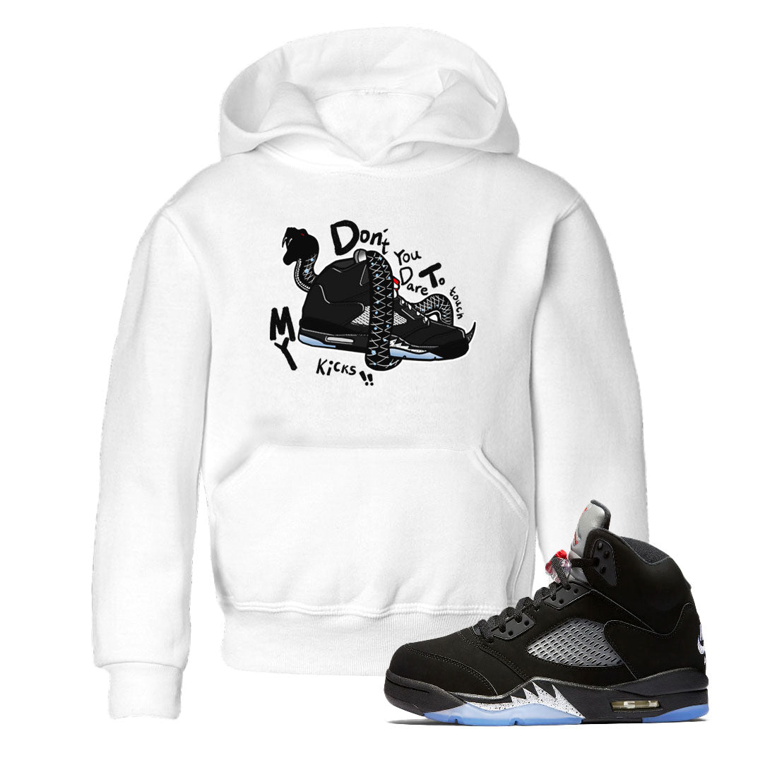 5s Black Metallic Reimagined shirts to match jordans Don't Touch My Kicks best t shirts to wear with jordans Air Jordan 5 Reimagined match shoes to clothes SNRT Sneaker Tees Youth Baby White 1 tee