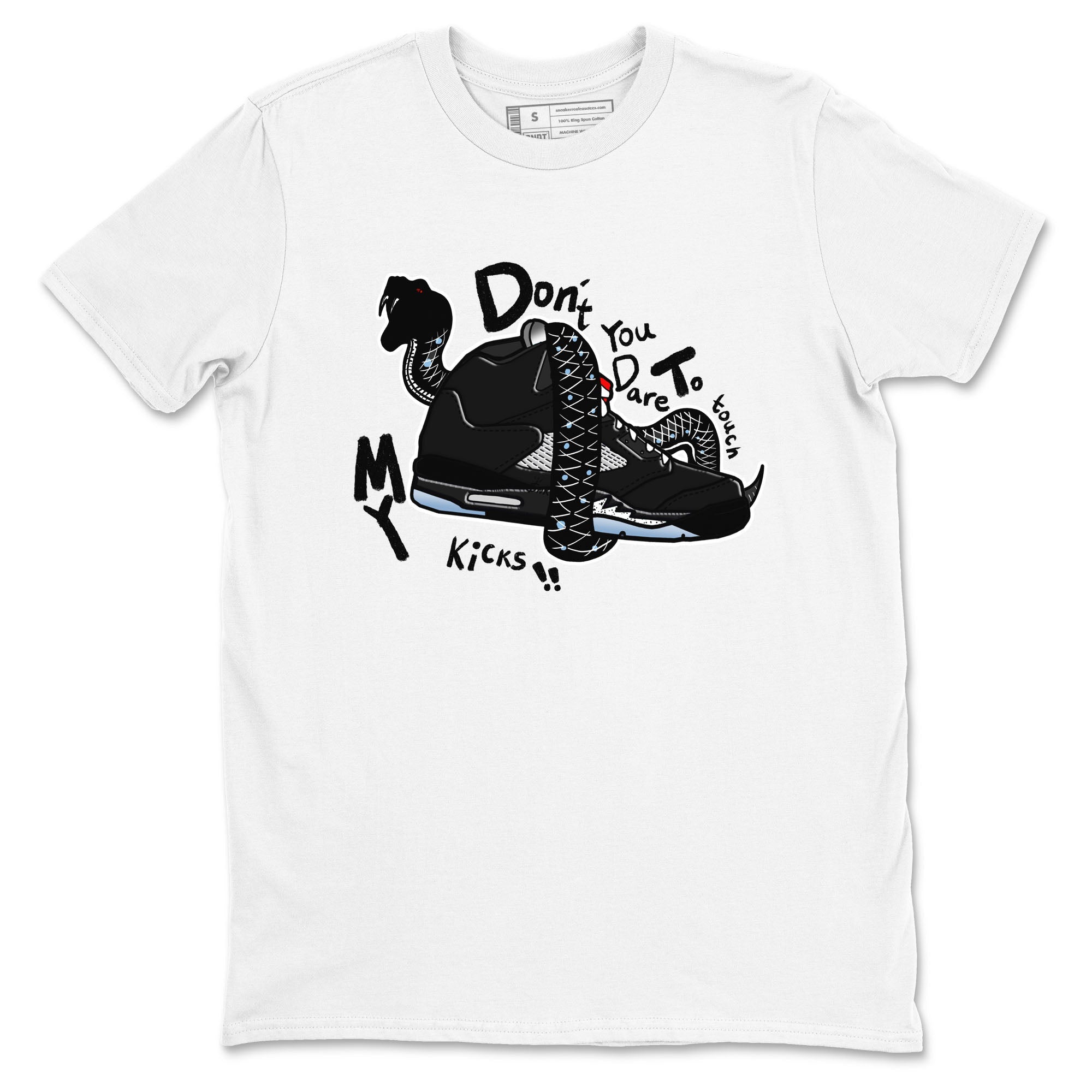 5s Black Metallic Reimagined shirts to match jordans Don't Touch My Kicks best t shirts to wear with jordans Air Jordan 5 Reimagined match shoes to clothes SNRT Sneaker Tees unisex cotton White 2 shirts