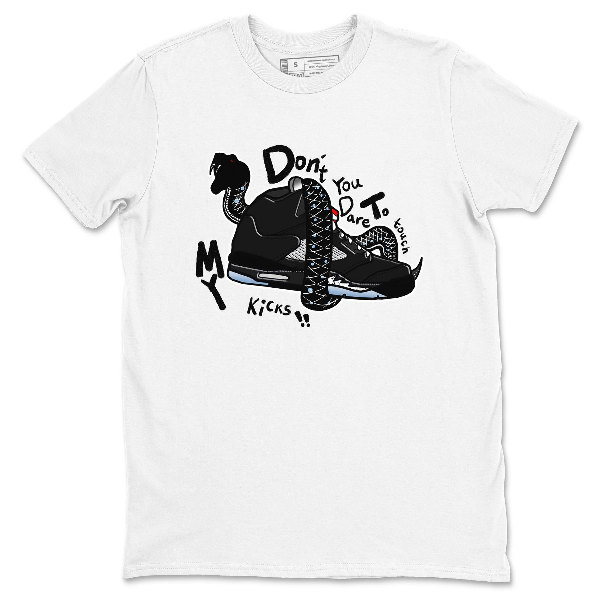 5s Black Metallic Reimagined shirts to match jordans Don't Touch My Kicks best t shirts to wear with jordans Air Jordan 5 Reimagined match shoes to clothes SNRT Sneaker Tees unisex cotton White 2 shirts