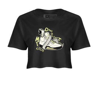 Sneaker match tees – Sneaker Tees To Match Air Jordan 5 Luminous Green Shoes – Don't Touch My Kicks Crop T-Shirt Black 2