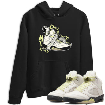 Sneaker match tees – Sneaker Tees To Match Air Jordan 5 Luminous Green Shoes – Don't Touch My Kicks Tee Black 1