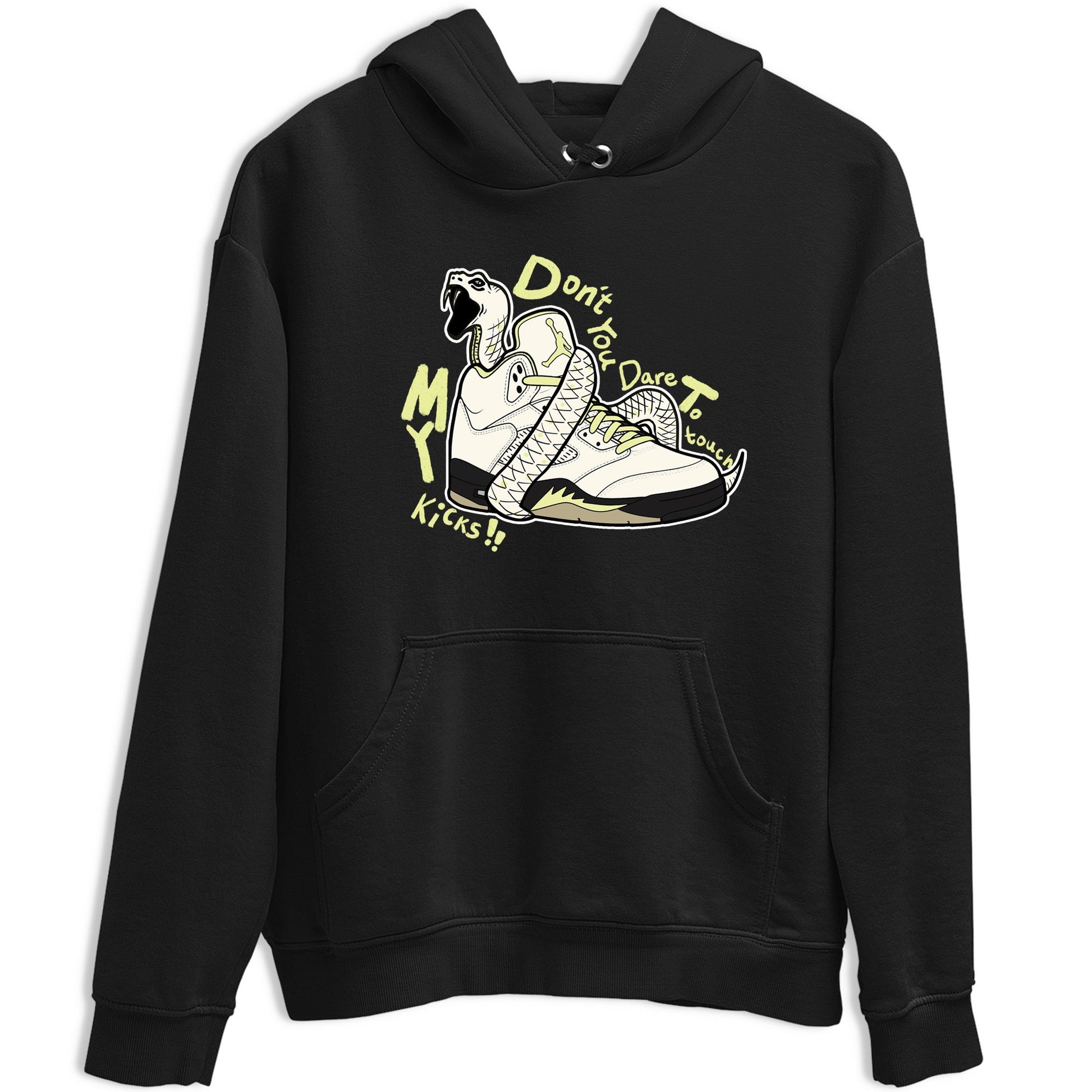 Sneaker match tees – Sneaker Tees To Match Air Jordan 5 Luminous Green Shoes – Don't Touch My Kicks Tee Black 2