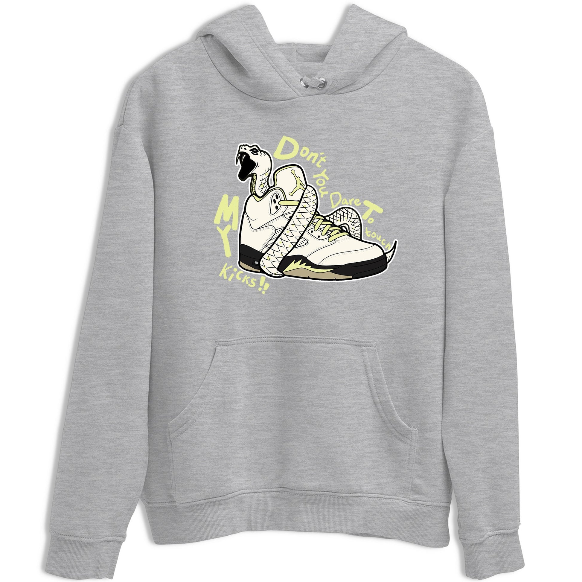 Sneaker match tees – Sneaker Tees To Match Air Jordan 5 Luminous Green Shoes – Don't Touch My Kicks Tee Heather Grey 2
