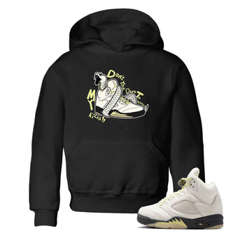 Sneaker match tees – Sneaker Tees To Match Air Jordan 5 Luminous Green Shoes – Don't Touch My Kicks Kids T-Shirt Black 1