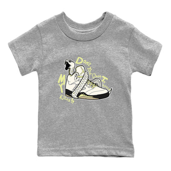 Sneaker match tees – Sneaker Tees To Match Air Jordan 5 Luminous Green Shoes – Don't Touch My Kicks Kids T-Shirt Heather Grey 2