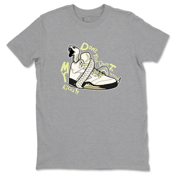 Sneaker match tees – Sneaker Tees To Match Air Jordan 5 Luminous Green Shoes – Don't Touch My Kicks Tee Heather Grey 2