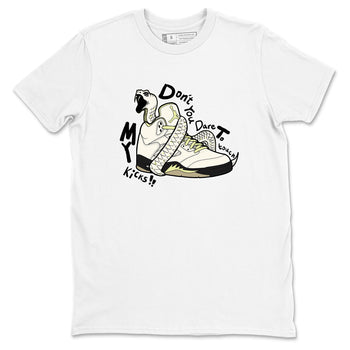 Sneaker match tees – Sneaker Tees To Match Air Jordan 5 Luminous Green Shoes – Don't Touch My Kicks Tee White 2