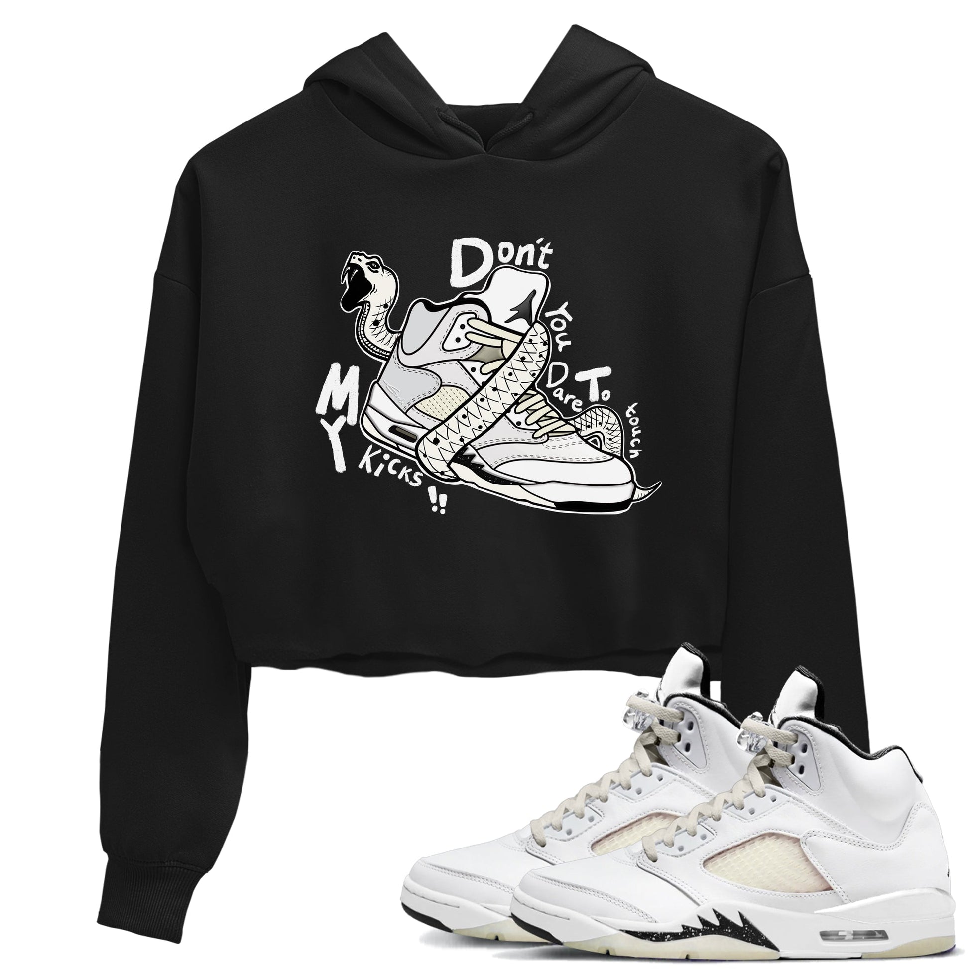AJ5 Sail shirt to match jordans Don't Touch My Kicks sneaker tees Air Jordan 5 SE Sail SNRT sneaker release tees black 1 crop length shirt