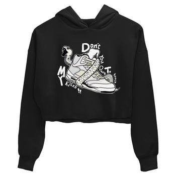 AJ5 Sail shirt to match jordans Don't Touch My Kicks sneaker tees Air Jordan 5 SE Sail SNRT sneaker release tees black 2 crop length shirt