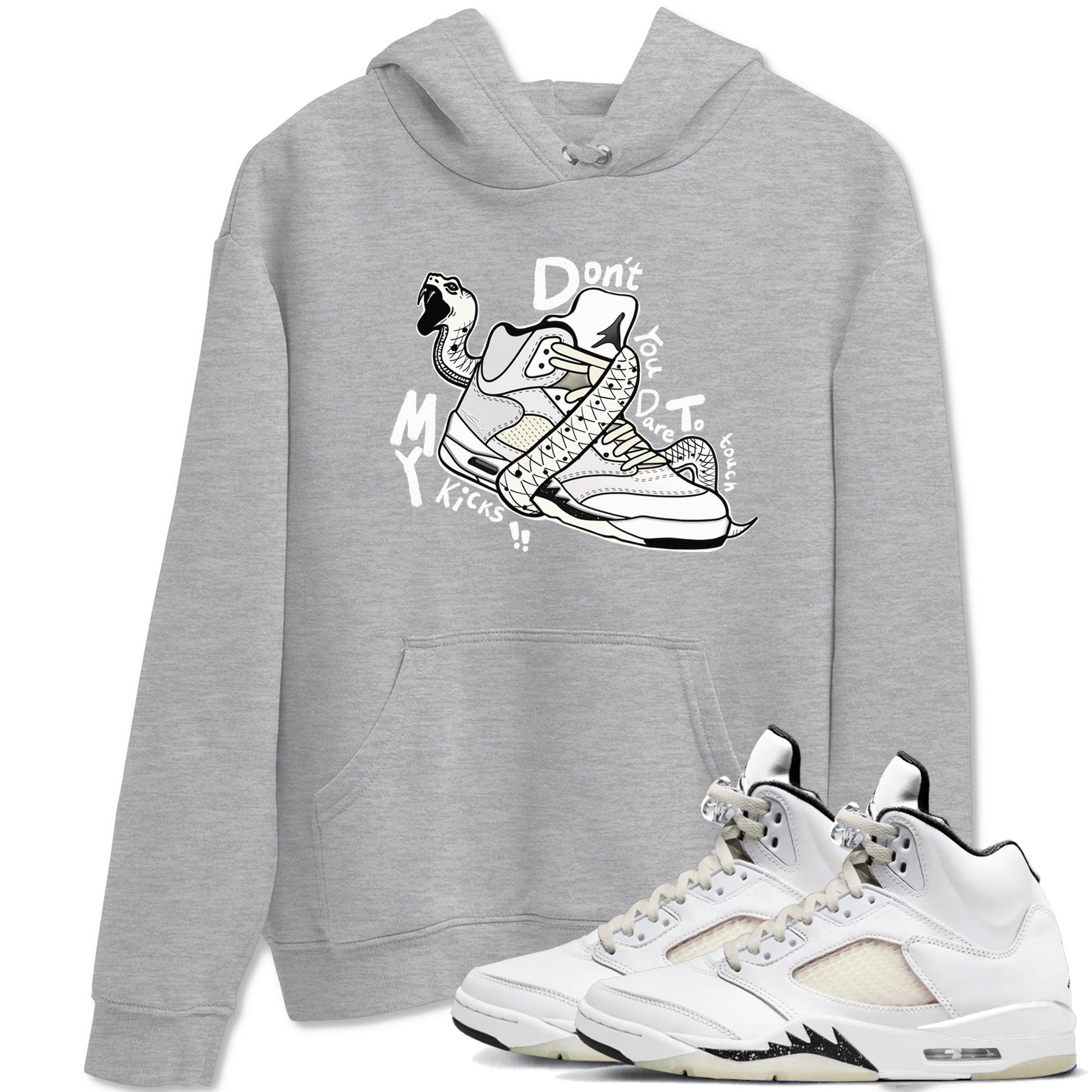 AJ5 Sail shirt to match jordans Don't Touch My Kicks sneaker tees Air Jordan 5 Sail SNRT Sneaker Release Tees unisex cotton Heather Grey 1 crew neck shirt
