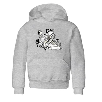 AJ5 Sail shirt to match jordans Don't Touch My Kicks sneaker tees Air Jordan 5 SE Sail SNRT sneaker release tees baby toddler Heather Grey 2 cotton Shirt