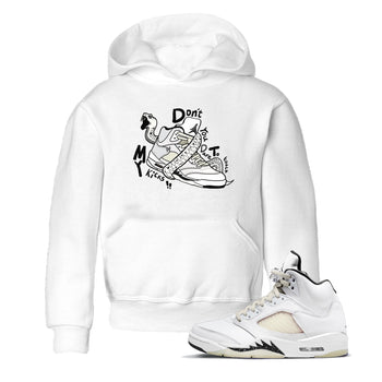 AJ5 Sail shirt to match jordans Don't Touch My Kicks sneaker tees Air Jordan 5 SE Sail SNRT sneaker release tees baby toddler White 1 cotton Shirt