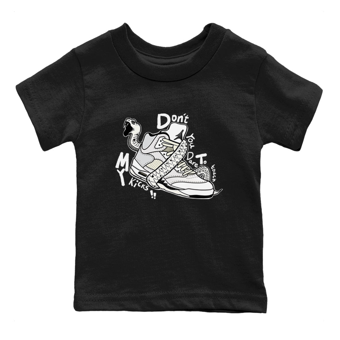 AJ5 Sail shirt to match jordans Don't Touch My Kicks sneaker tees Air Jordan 5 SE Sail SNRT sneaker release tees baby toddler Black 2 cotton Shirt