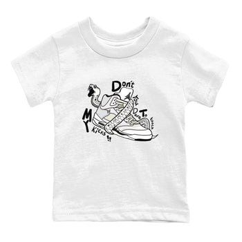 AJ5 Sail shirt to match jordans Don't Touch My Kicks sneaker tees Air Jordan 5 SE Sail SNRT sneaker release tees baby toddler White 2 cotton Shirt