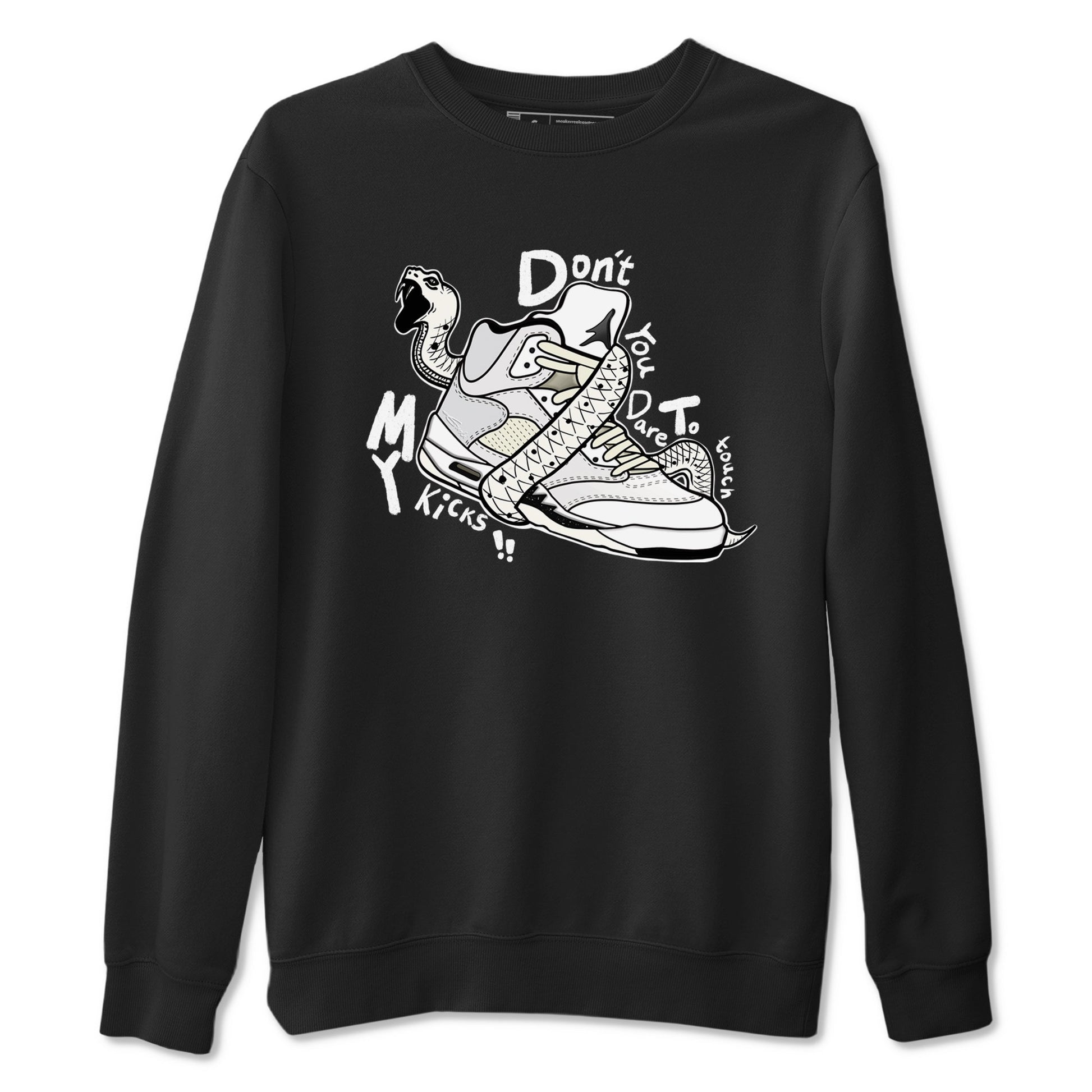 AJ5 Sail shirt to match jordans Don't Touch My Kicks sneaker tees Air Jordan 5 Sail SNRT Sneaker Release Tees unisex cotton Black 2 crew neck shirt