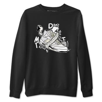 AJ5 Sail shirt to match jordans Don't Touch My Kicks sneaker tees Air Jordan 5 Sail SNRT Sneaker Release Tees unisex cotton Black 2 crew neck shirt