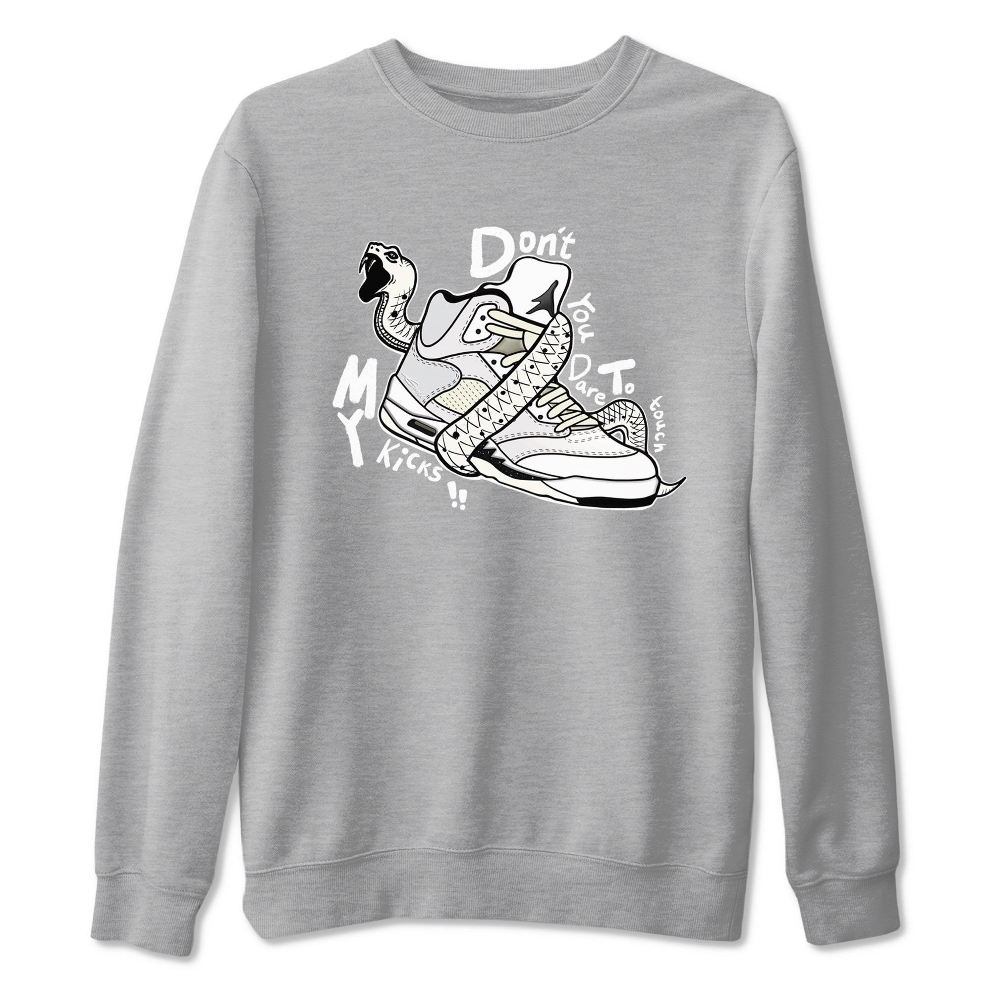AJ5 Sail shirt to match jordans Don't Touch My Kicks sneaker tees Air Jordan 5 Sail SNRT Sneaker Release Tees unisex cotton Heather Grey 2 crew neck shirt