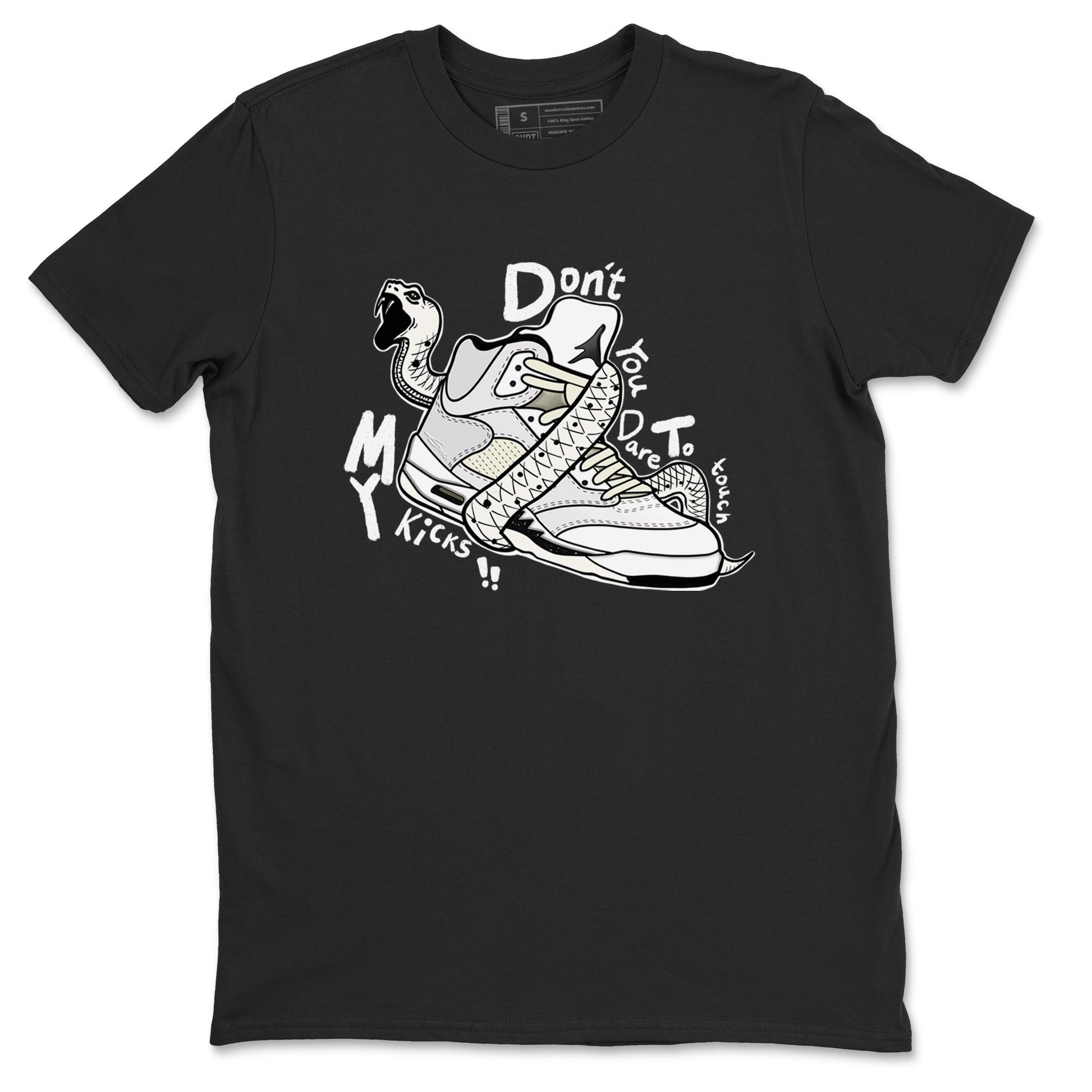 AJ5 Sail shirt to match jordans Don't Touch My Kicks sneaker tees Air Jordan 5 Sail SNRT Sneaker Release Tees unisex cotton Black 2 crew neck shirt
