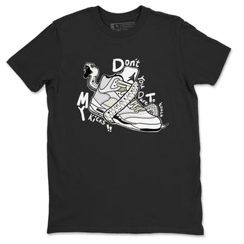 AJ5 Sail shirt to match jordans Don't Touch My Kicks sneaker tees Air Jordan 5 Sail SNRT Sneaker Release Tees unisex cotton Black 2 crew neck shirt
